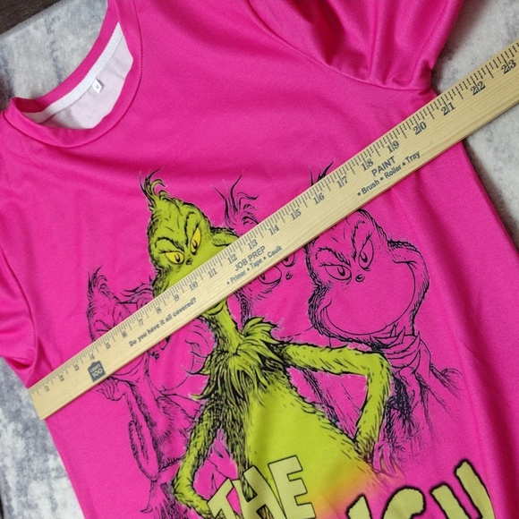 NWOT The Grinch "Your A Mean One!" Womens Sweater Bright Pink Medium - Picture 6 of 7